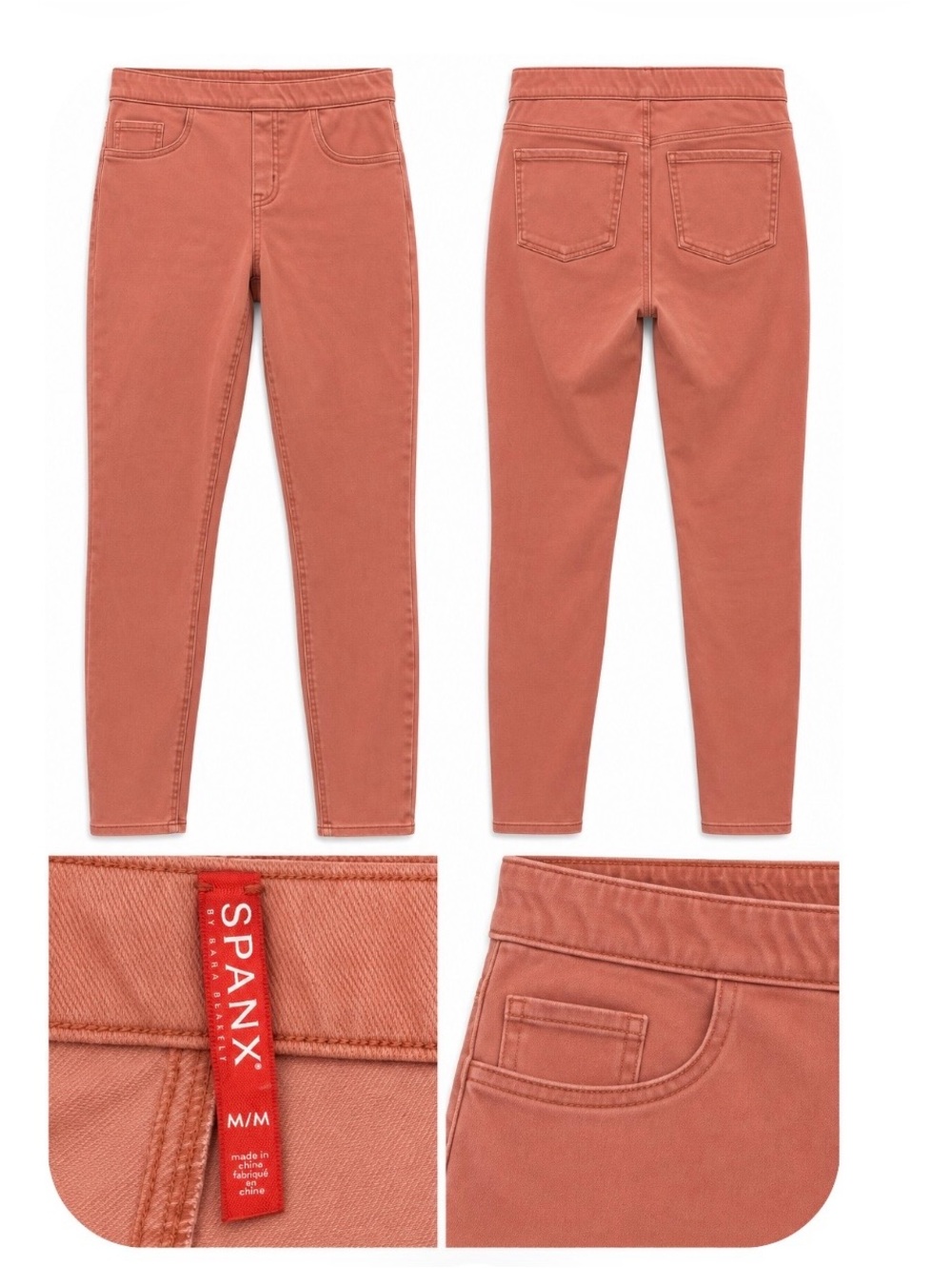 SPANX Pull-On Skinny Pants Jeans Rust Terracotta Size Medium